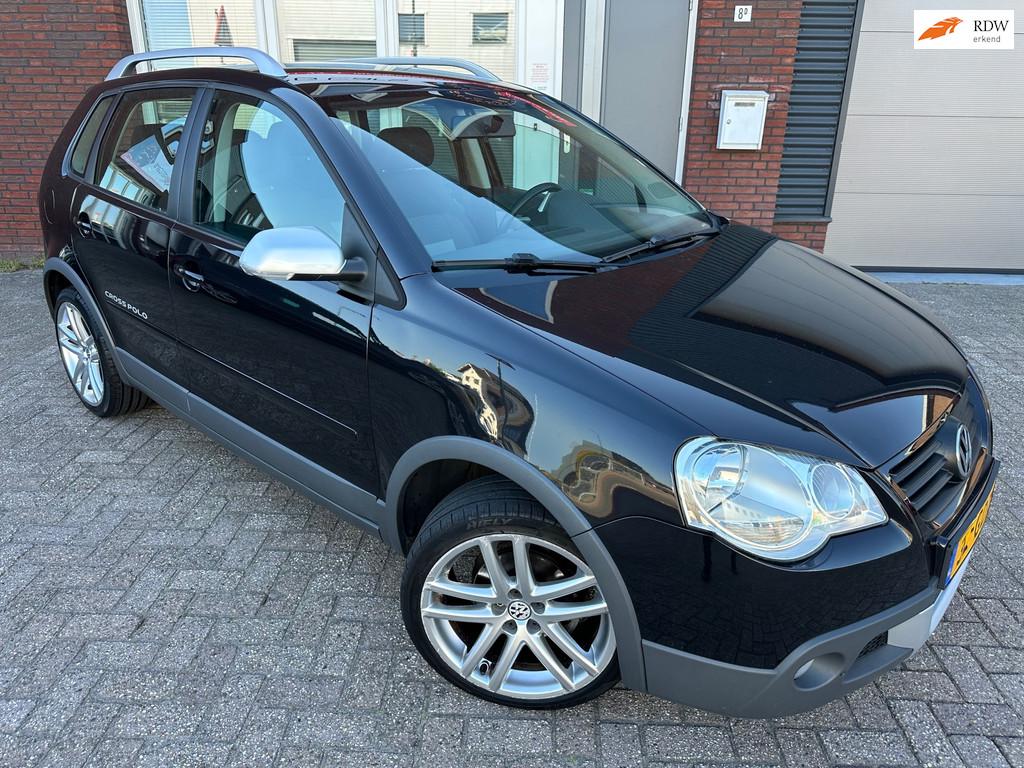 Volkswagen Polo 1.4-16V Cross / 1e Eig / Airco / Cruise / 17, Voorwielaandrijving, Met garantie (alle), Zwart, Origineel Nederlands