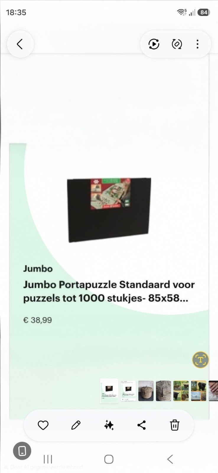 Nieuwe puzzelmat van Jumbo, Ophalen, 500 t/m 1500 stukjes, Nieuw