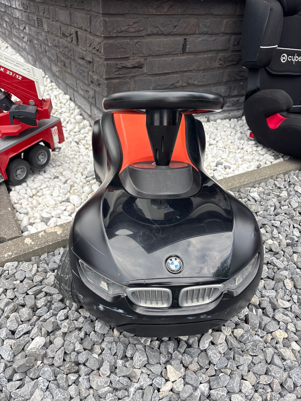 BMW Loopauto voor Peuters - Zwart met Oranje Zitting, Ophalen, Gebruikt, Loopvoertuig
