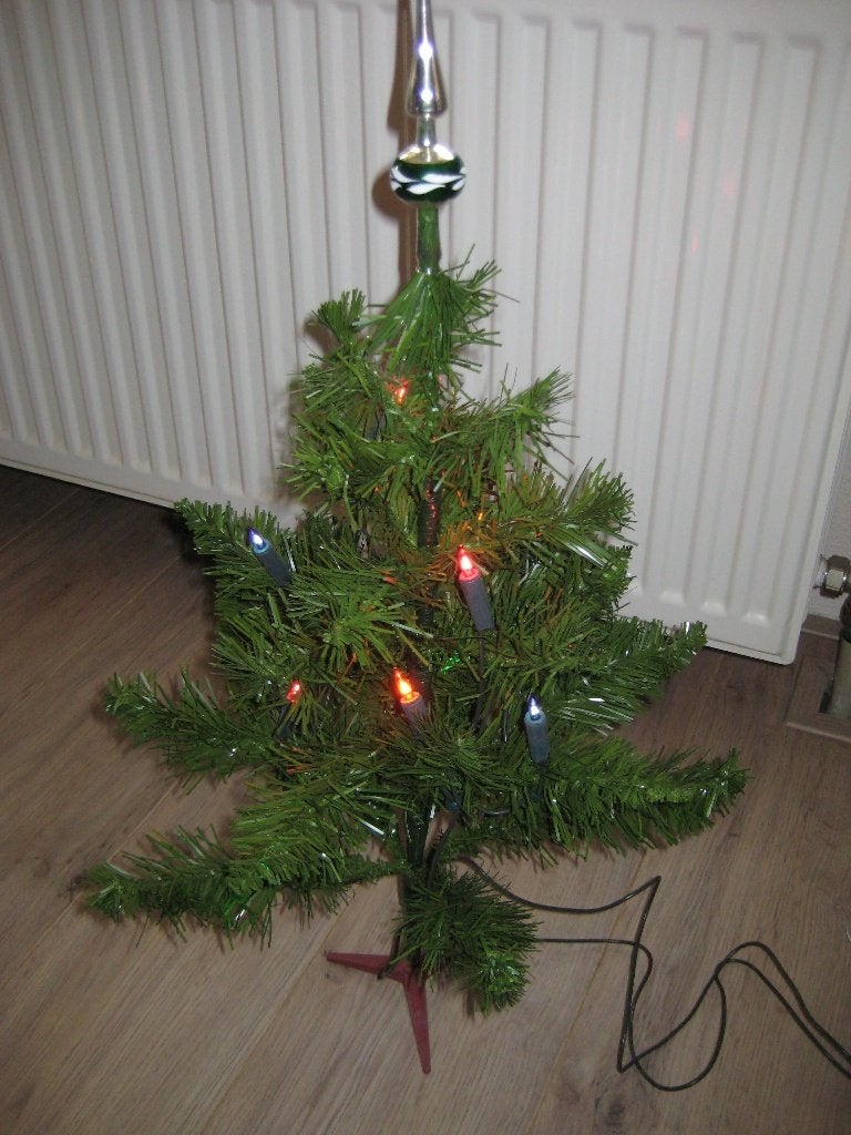 Kunstkerstboompje met verlichting, Ophalen of Verzenden, Gebruikt