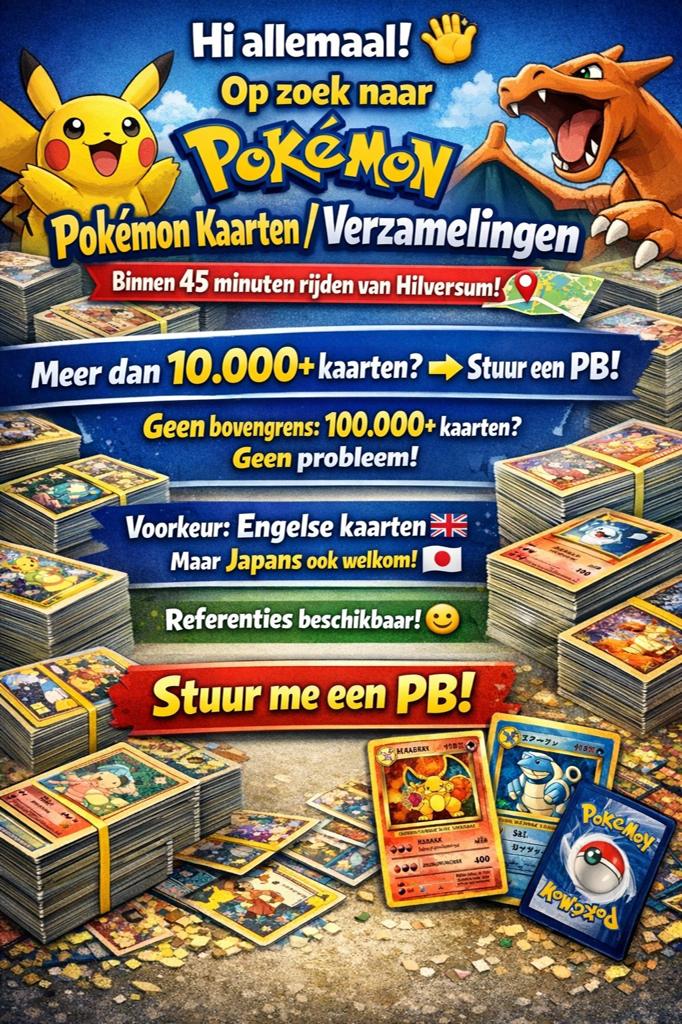 Pokémon bulk & verzamelingen gezocht, Ophalen of Verzenden, Zo goed als nieuw, Meerdere kaarten
