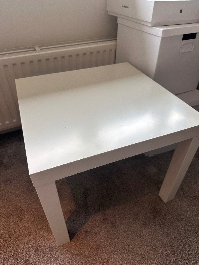 IKEA lack bijzettafel wit 55x55cm, Minder dan 55 cm, Gebruikt, Vierkant, Ophalen