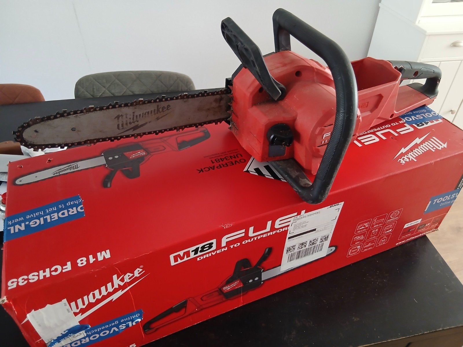 milwaukee 18v kettingzaag m18 fcsh35, Doe-het-zelf en Verbouw, Gereedschap | Zaagmachines, Ophalen of Verzenden, Gebruikt