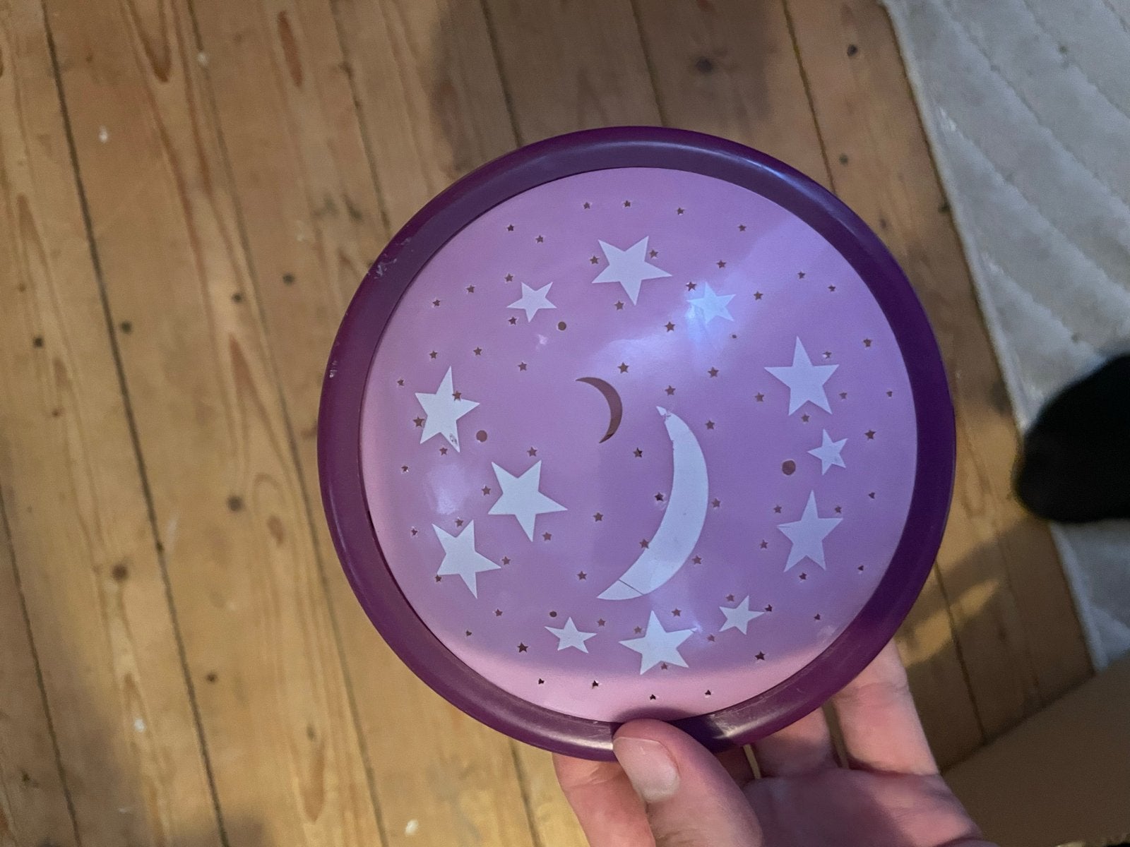 Paarse kinder lamp met sterren en maan design, Verzenden, Gebruikt, Jongen of Meisje