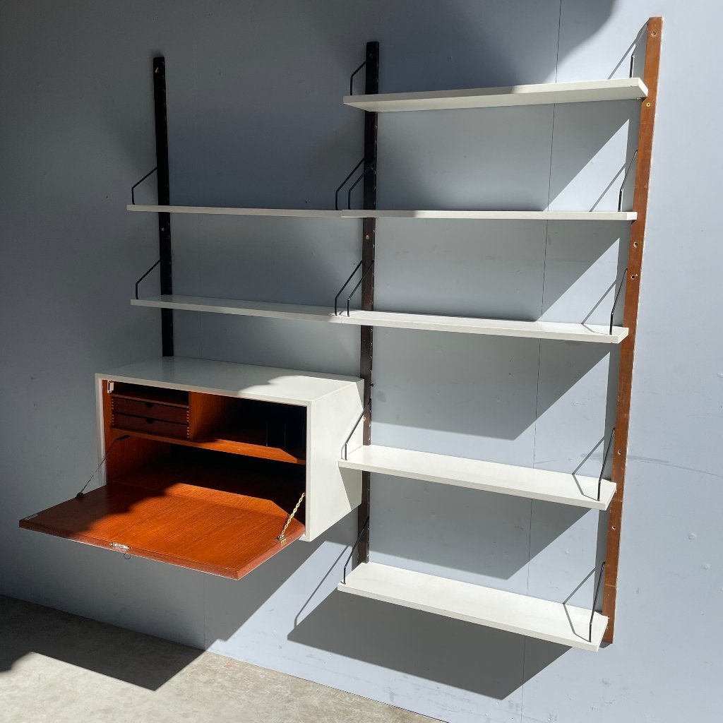 Vintage wandkastsysteem van Poul Cadovius, 1960s, Huis en Inrichting, Kasten | Wandmeubels, Gebruikt, Met klep(pen), Info@poulcadovius.com