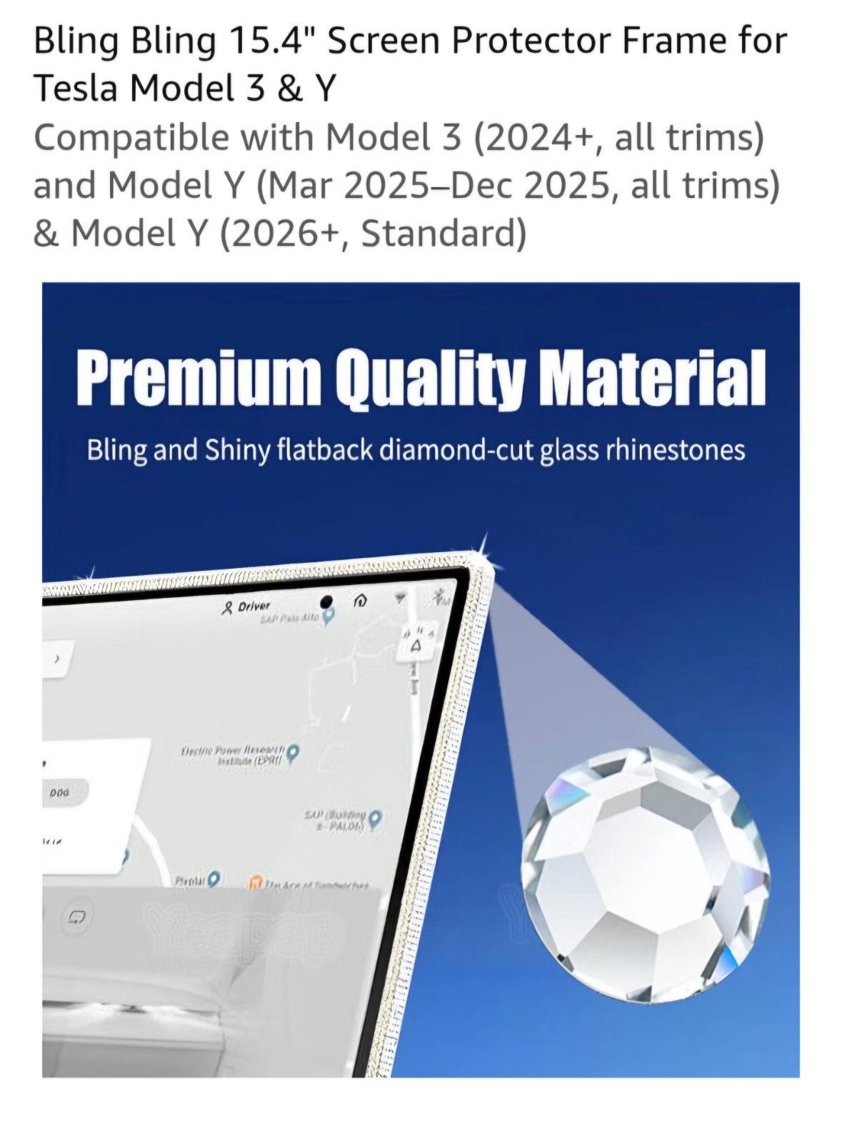Foto 7 van Bling Bling 15.4" Screen Protector Frame Tesla Model 3 & Y