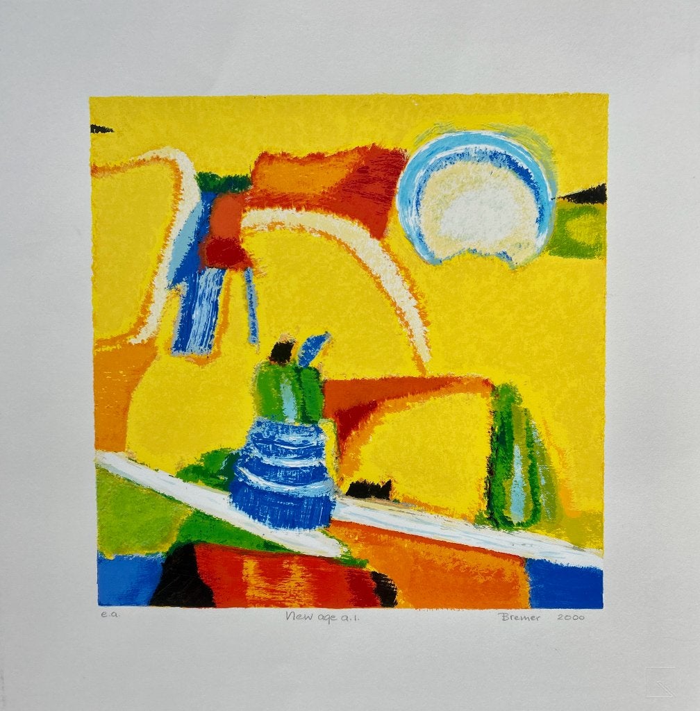 Zeefdruk Saskia Bremer - New age a.1  ZOMEROPRUIMING, Antiek en Kunst, Kunst | Litho's en Zeefdrukken, Verzenden