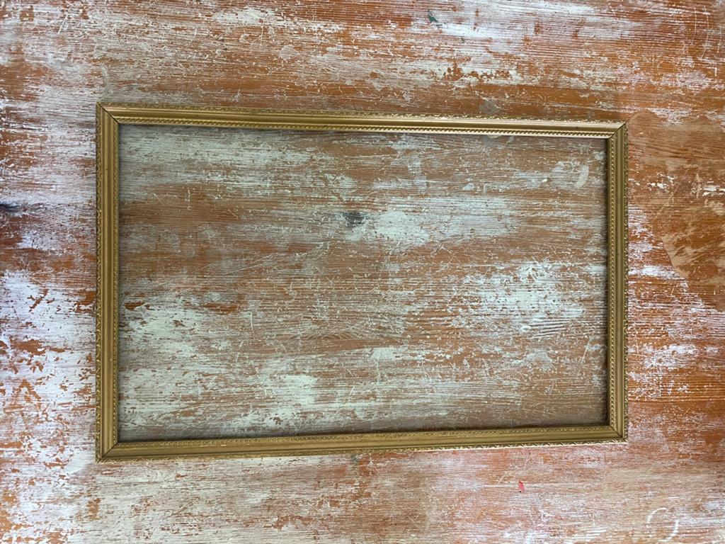 Vintage lijst met sierlijke gouden rand (35x55), Ophalen, Metaal of Aluminium, Minder dan 50 cm
