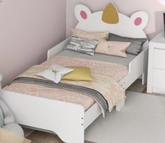 Zonekiz Kinderbedje met Unicorn Hoofdbord 143x74x67 cm, Kinderen en Baby's, Ophalen, Nieuw, 140 tot 160 cm, 70 tot 85 cm