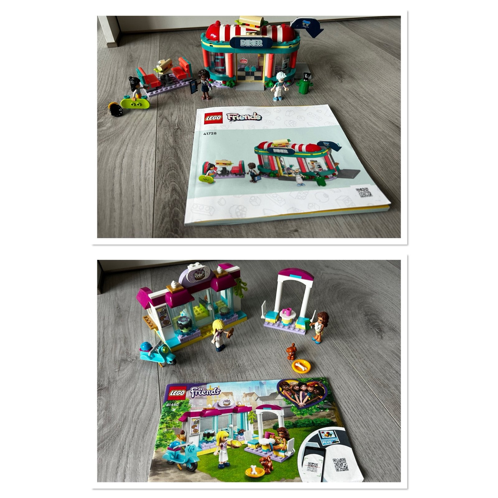 LEGO Friends Diner 41728 & Bakery 41440 met boekjes, Lego, Friends, Ophalen of Verzenden, Complete set