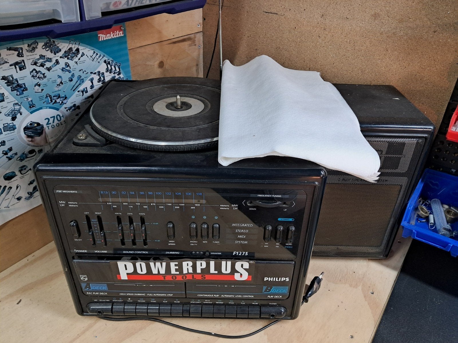 Philips stereo MIDI systeem F1275 incl 2 speakers, Ophalen, Gebruikt, Cassettedeck, Philips