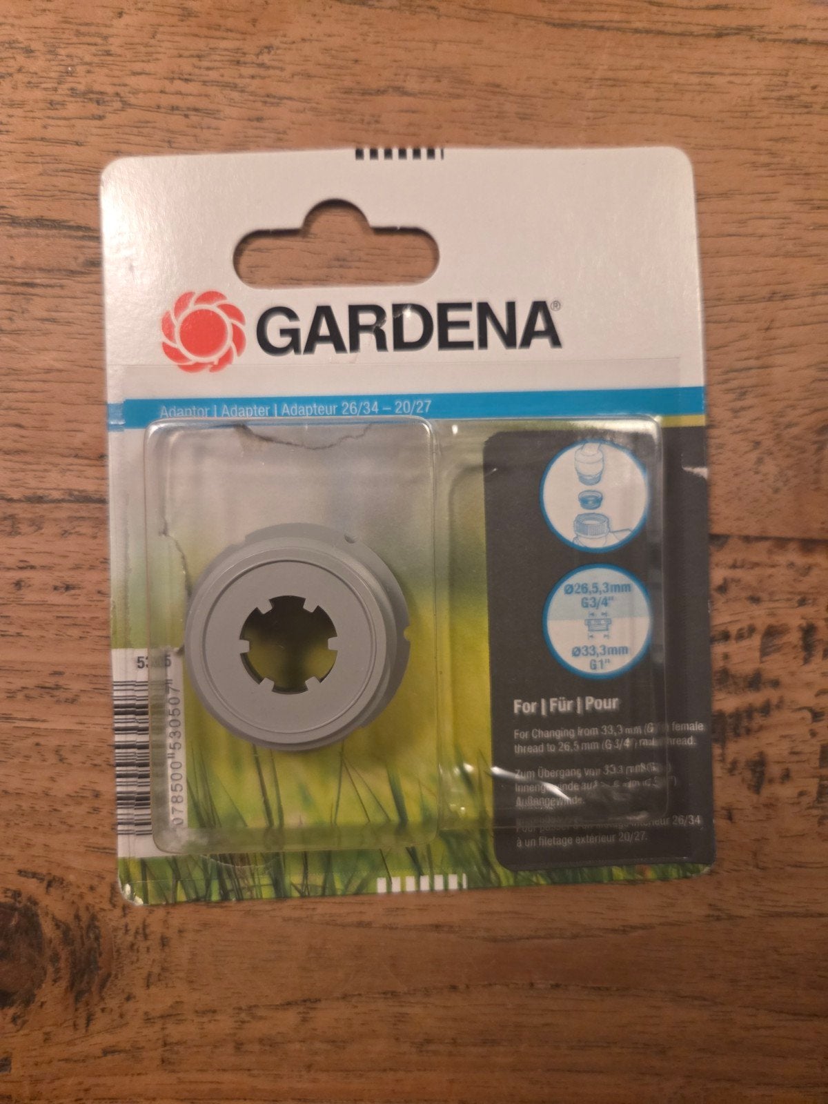 Gardena Koppelstuk / Adapter 26,5mm (G3/4) naar 33,3mm (G1), Ophalen of Verzenden