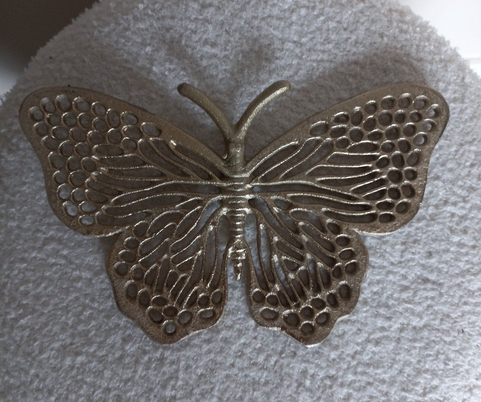Decoratieve metalen vlinder, Ophalen, Gebruikt, Zilver, Metaal