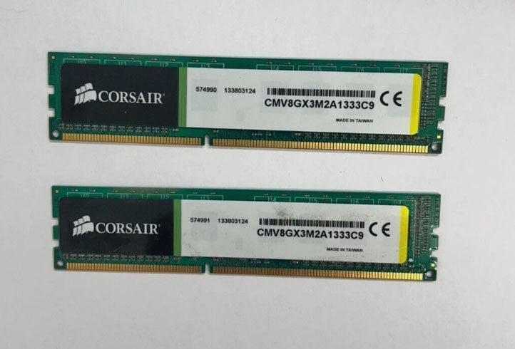 8GB CORSAIR VALUE (2x 4gb) CMV8GX3M2A1333C9 PC3 ddr3 RAM, 8 GB, DDR3, Ophalen of Verzenden, Zo goed als nieuw