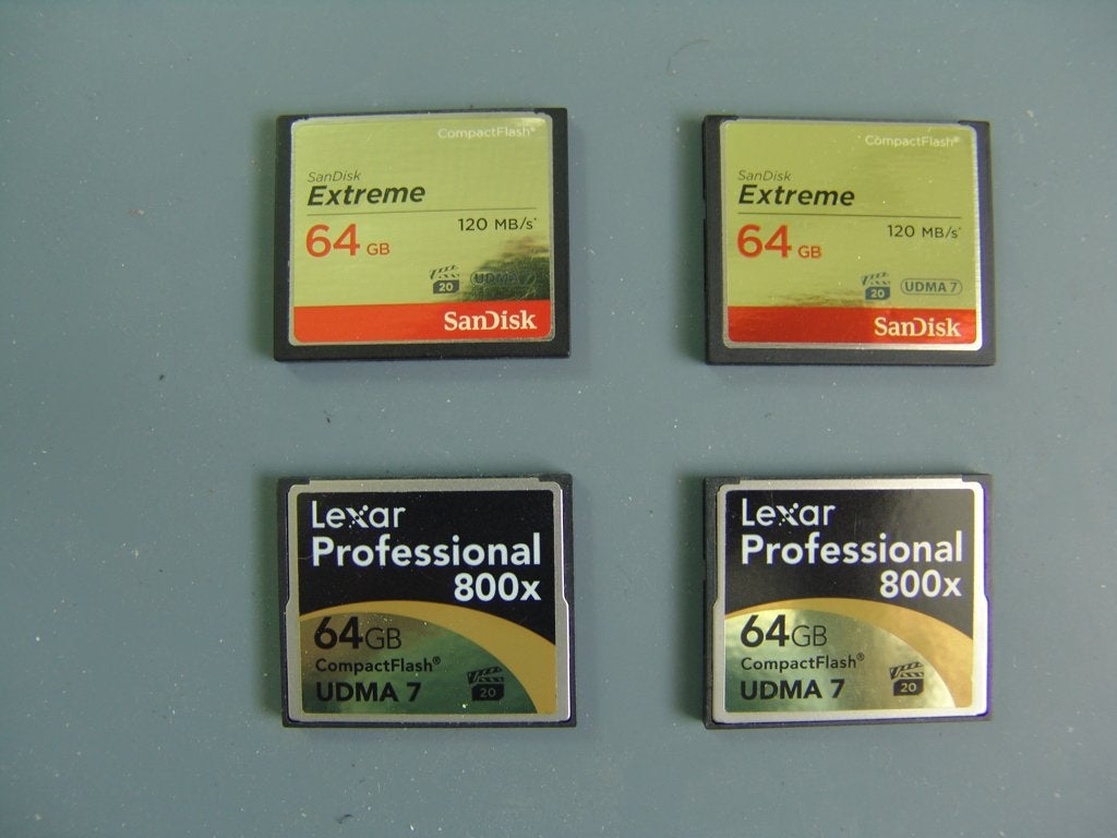 4 x CF memory cards/geheugen kaarten 64 GB (per stuk), Audio, Tv en Foto, Fotocamera, Ophalen of Verzenden, Zo goed als nieuw
