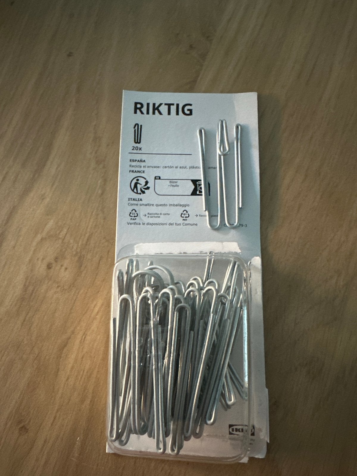 IKEA RIKTIG Gordijnhaken - 17 stuks, Minder dan 50 cm, Nieuw, Ophalen of Verzenden, Minder dan 100 cm