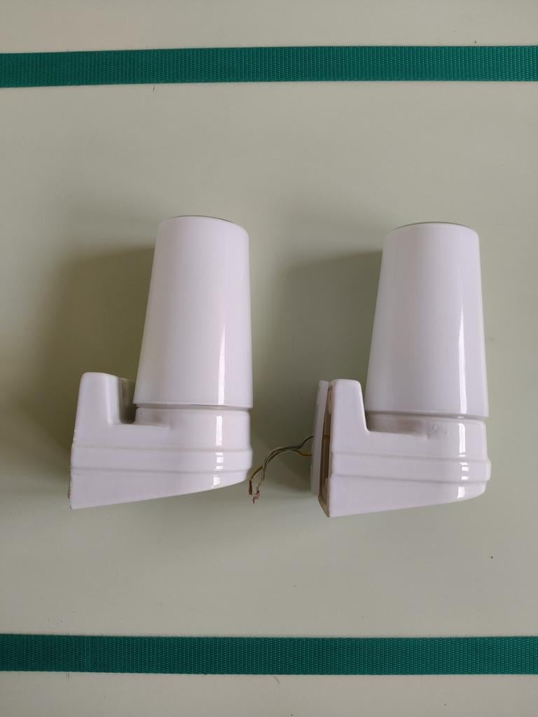 2 Ifö Electric badkamerlampen - Sigvard Bernadotte design, Ophalen of Verzenden, Zo goed als nieuw, Glas, Klassiek