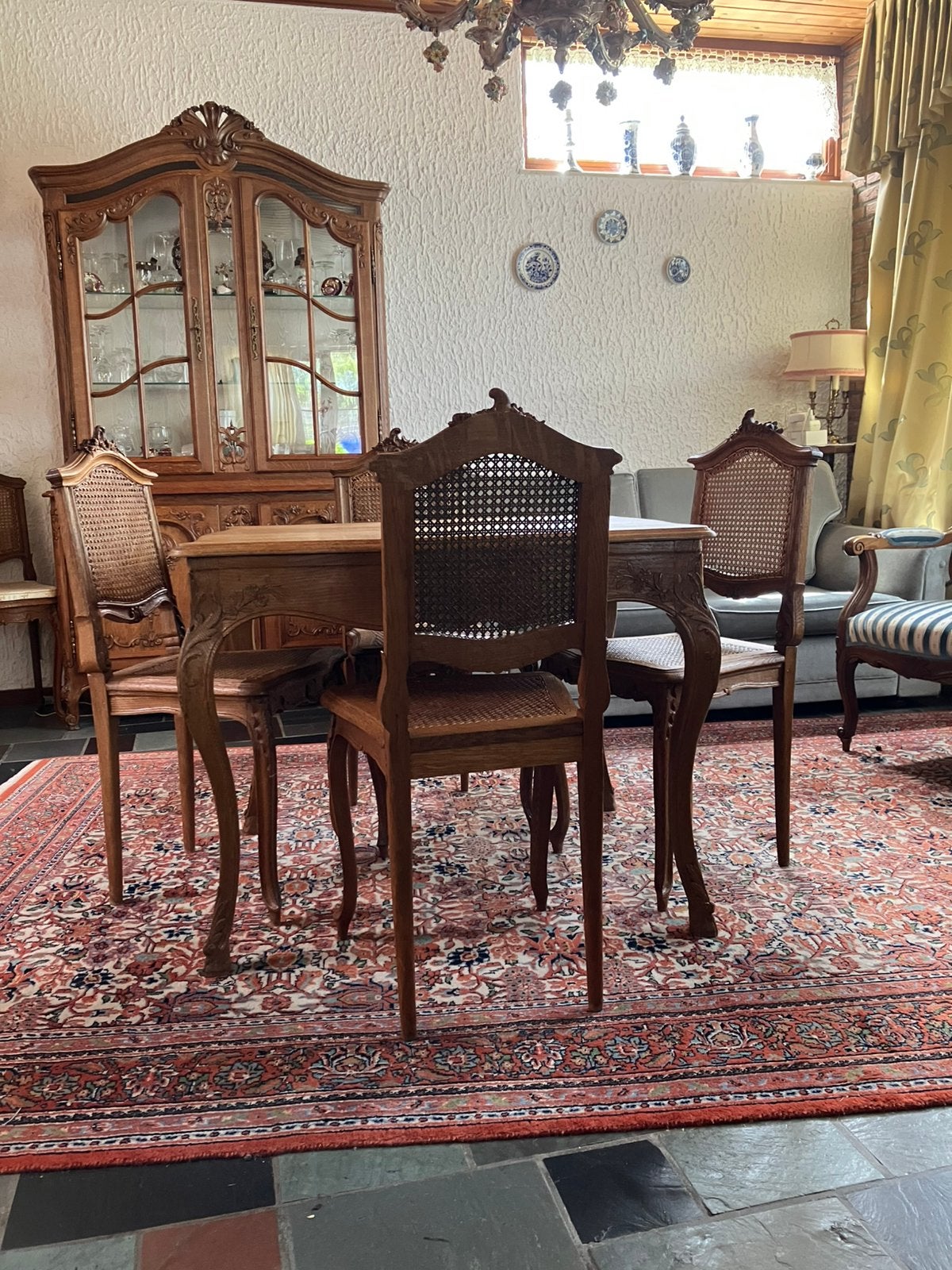 Antieke eettafel met 6 stoelen – klassiek, Ophalen