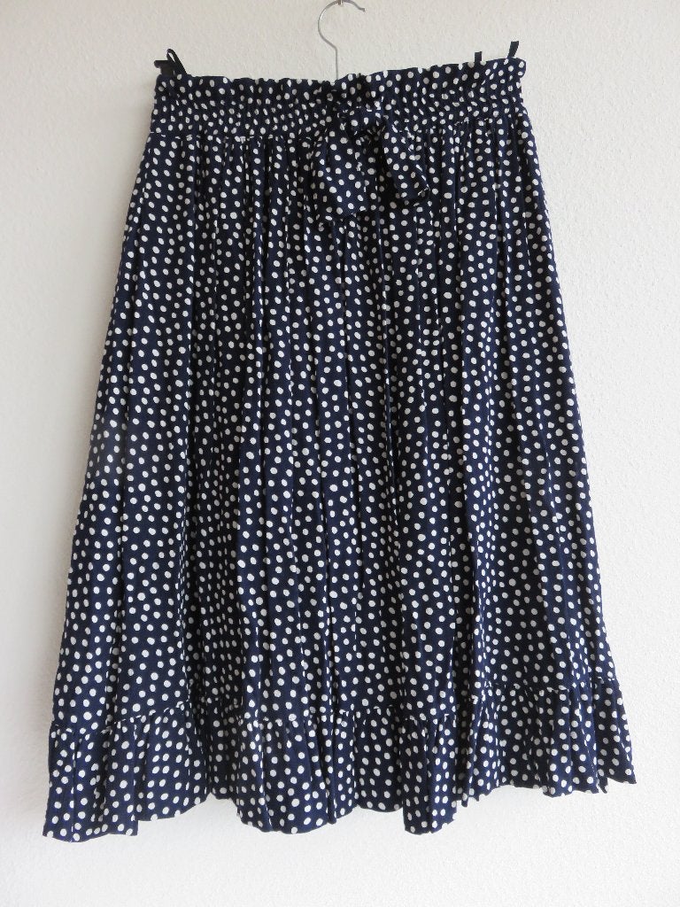 Bardehle donkerblauwe lange rok met witte stippen maat 38, Kleding | Dames, Maat 38/40 (M), Blauw, Ophalen of Verzenden, Zo goed als nieuw