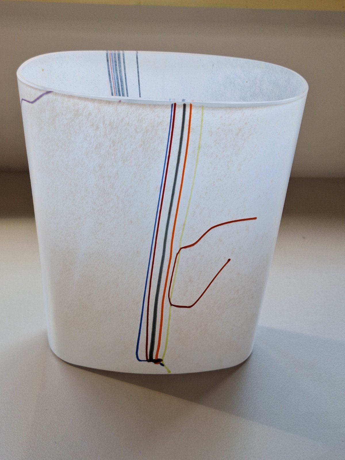 Bertil Vallien-Kosta Boda-vaas-Rainbow serie-gesigneerd, Ophalen of Verzenden
