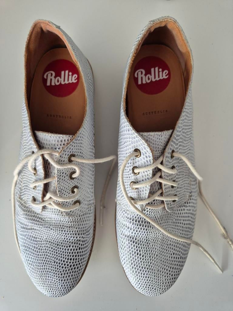 Rollie veterschoenen wit/grijs, maat 38, Kleding | Dames, Schoenen, Schoenen met lage hakken, Wit, Rollie, Ophalen of Verzenden