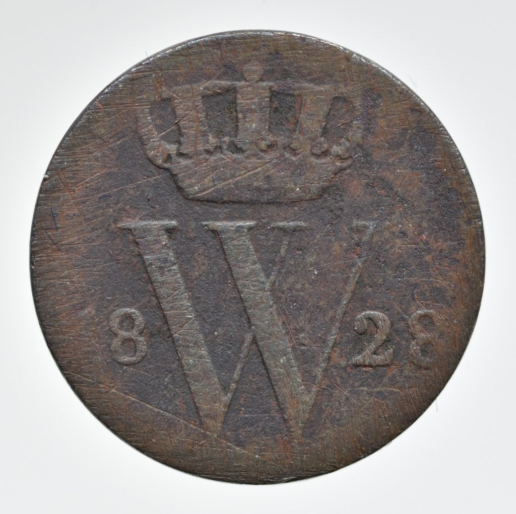 1/2 Cent 1828 Willem I zeldzamer jaar., Ophalen of Verzenden, Koning Willem I, Overige waardes, Losse munt