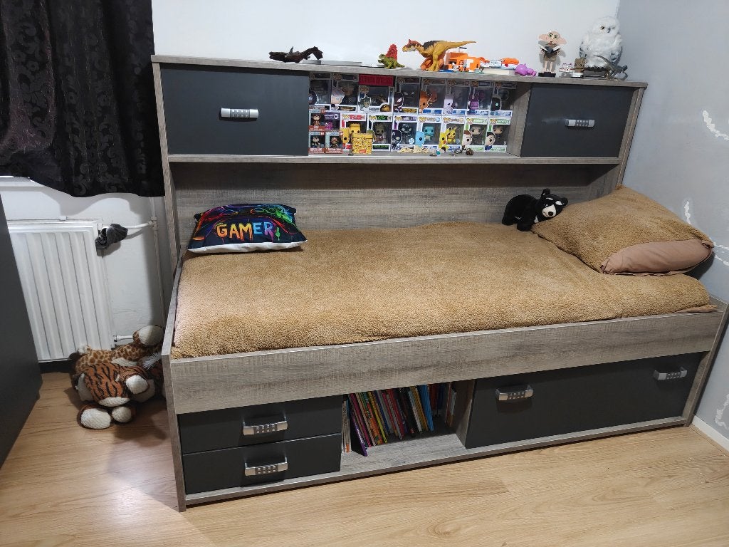 Kinder / tiener bed, Ophalen, 85 tot 100 cm, Zo goed als nieuw, Lattenbodem