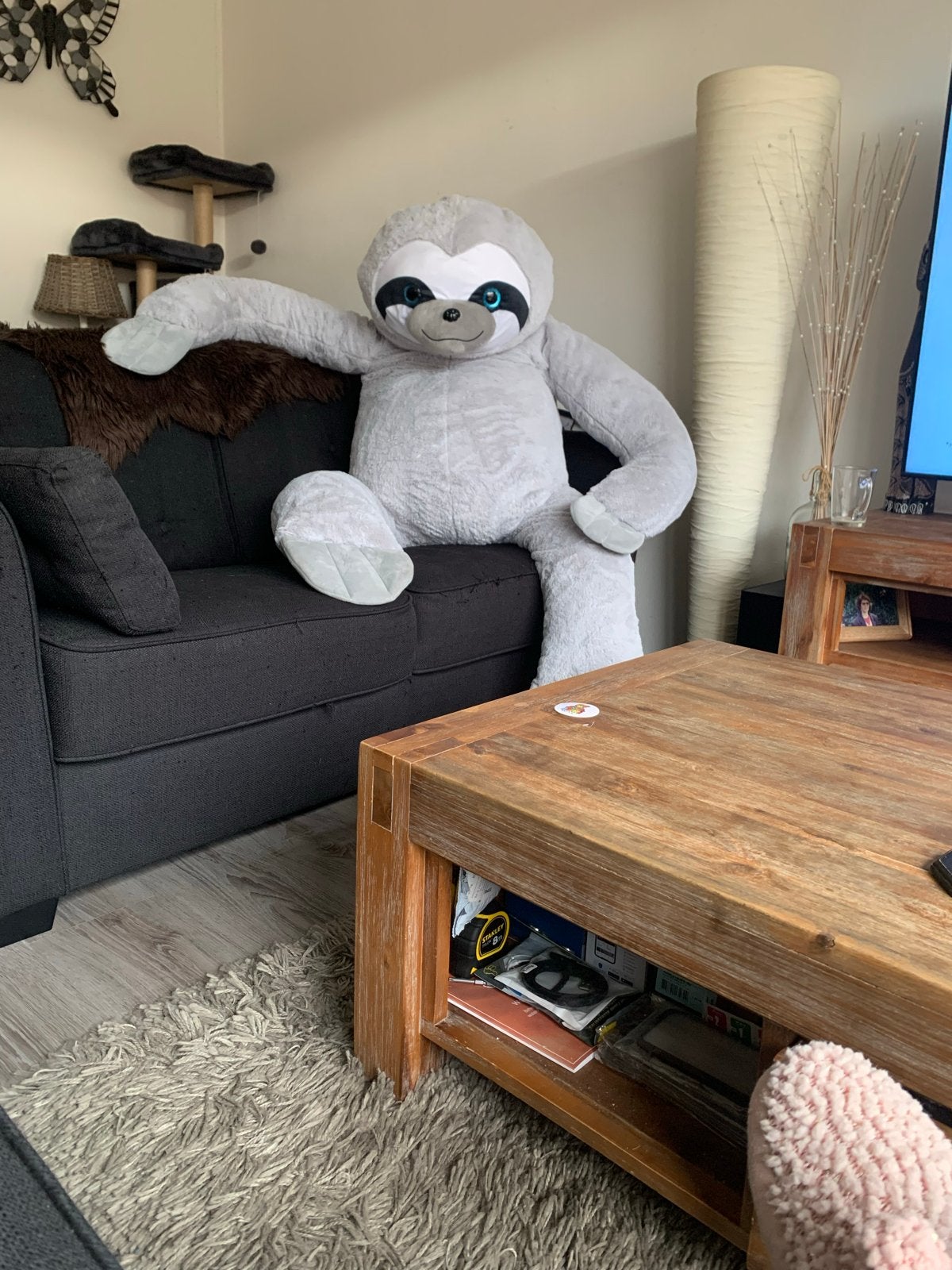 XXXXL Luiaard Pluche Knuffel met Hoodie - Nieuw!, Kinderen en Baby's, Ophalen, Overige merken, Overige karakters, Overige typen