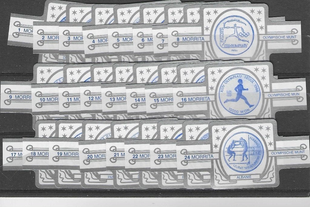 reeks 721  olymp spelen  1-24    sigarenbanden, Ophalen of Verzenden, Zo goed als nieuw, Sigarenbandjes