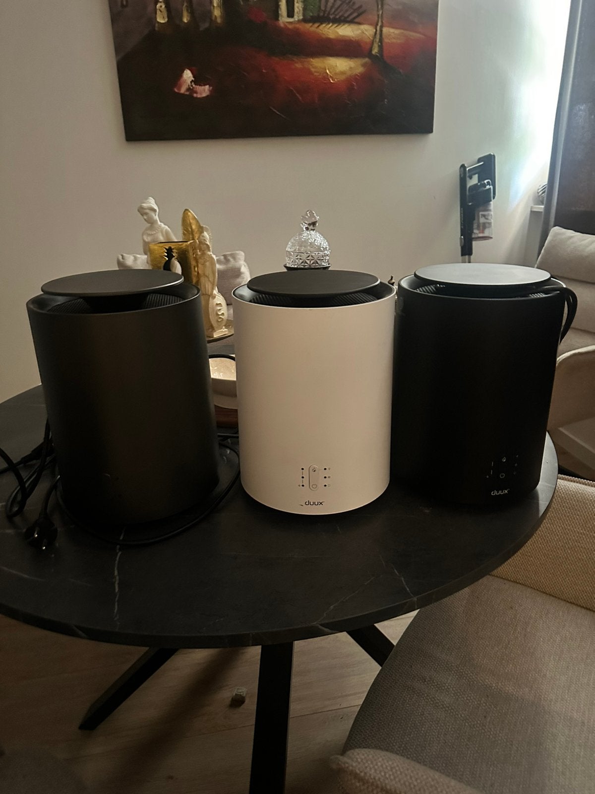 Duux Threesixty Smart Keramische Verwarming – Zwar/Wit/Grijs, Ophalen of Verzenden, Zo goed als nieuw, Luchtreiniger