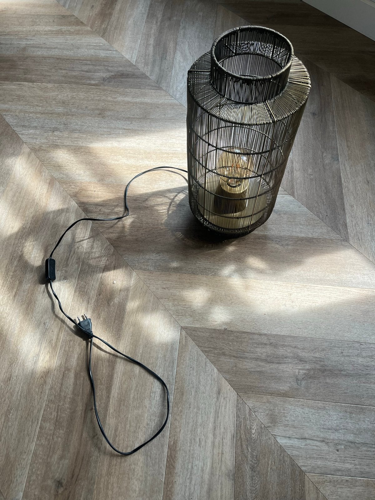 Stijlvolle draadlamp - Lights&Living, Ophalen, E27 (groot), Zo goed als nieuw, Minder dan 100 cm