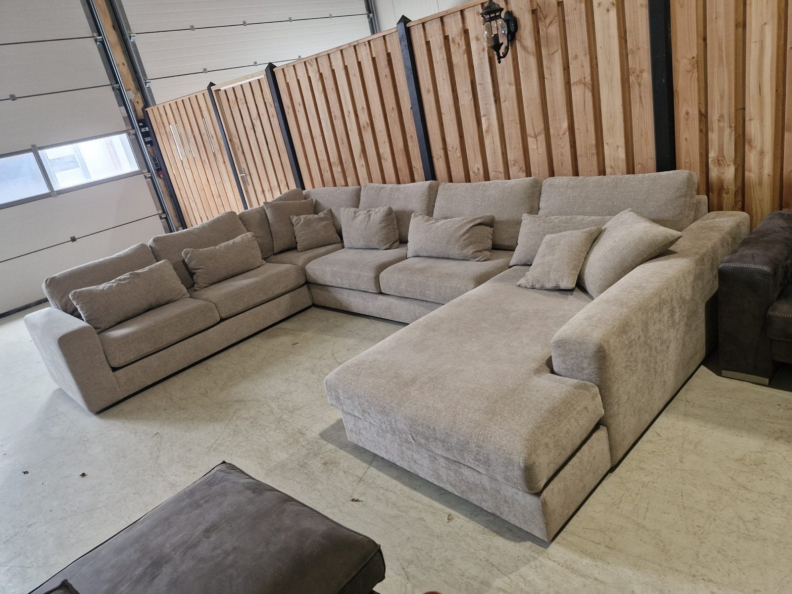 Schitterende U-Bank Como met ottoman  - Beige, Huis en Inrichting, Ophalen, ., ., Hoekbank