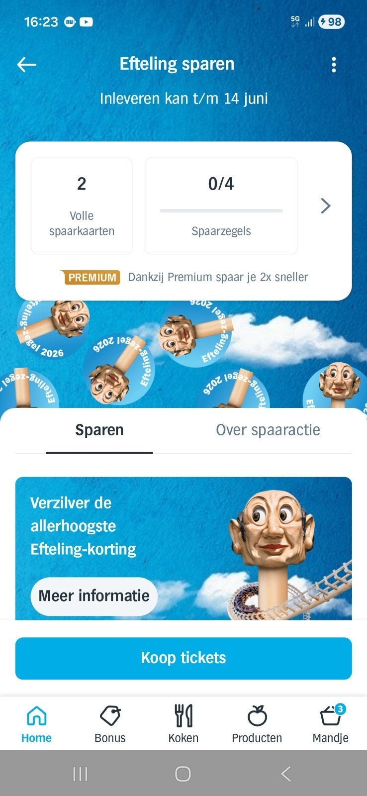 2 volle AH spaarkaarten voor Efteling kaarten, Tickets en Kaartjes, Recreatie | Pretparken en Attractieparken, Drie personen of meer