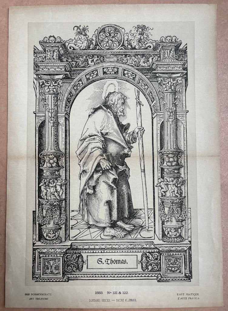 Reproductie uit 1883 van een oude houtsnede, 1800 - 1899, Met tekst, Portret, Ophalen of Verzenden