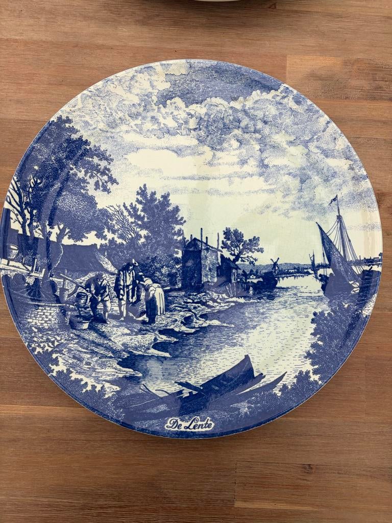 Groot Delftsblauw Wandbord "De Lente" (33 cm), Ophalen