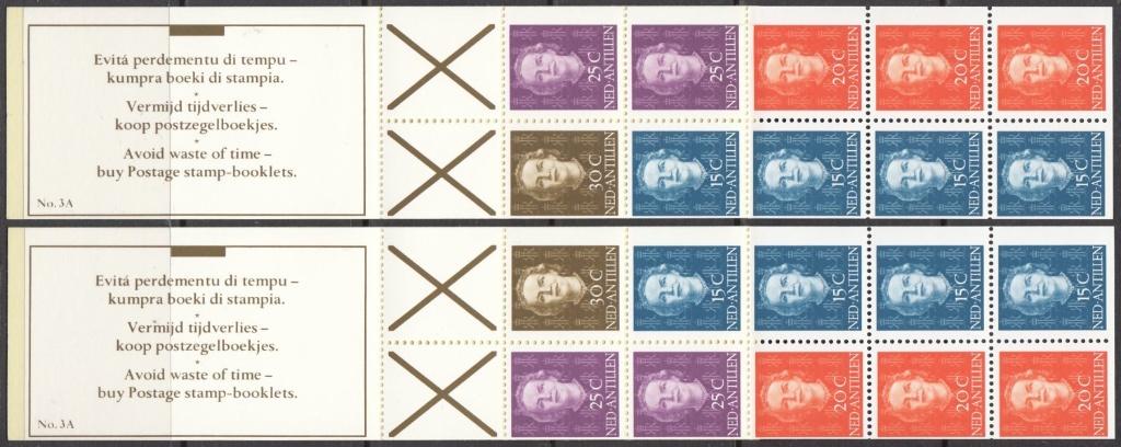 Nederlandse Antillen postzegelboekjes 2x 3A sterk versneden, Postzegels en Munten, Postzegels | Nederlandse Antillen en Aruba