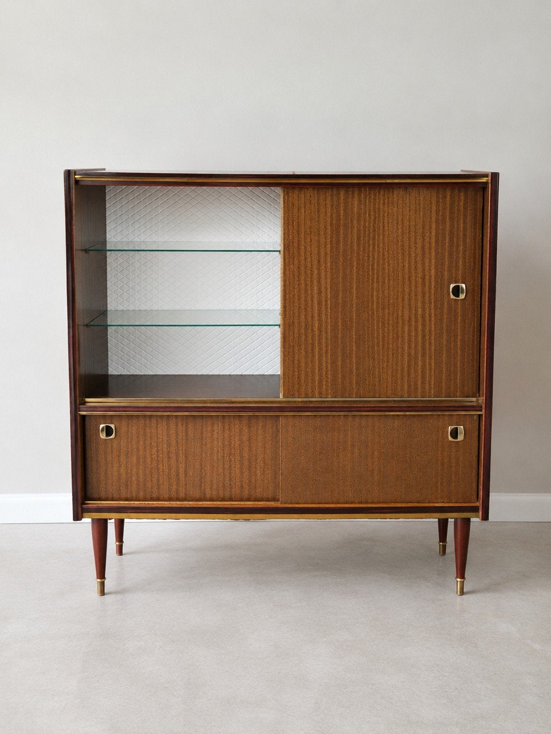 Buffetkast - highboard - drankenkast, 100 tot 150 cm, Vintage, Glas, Hoofdstraat 70 Terborg