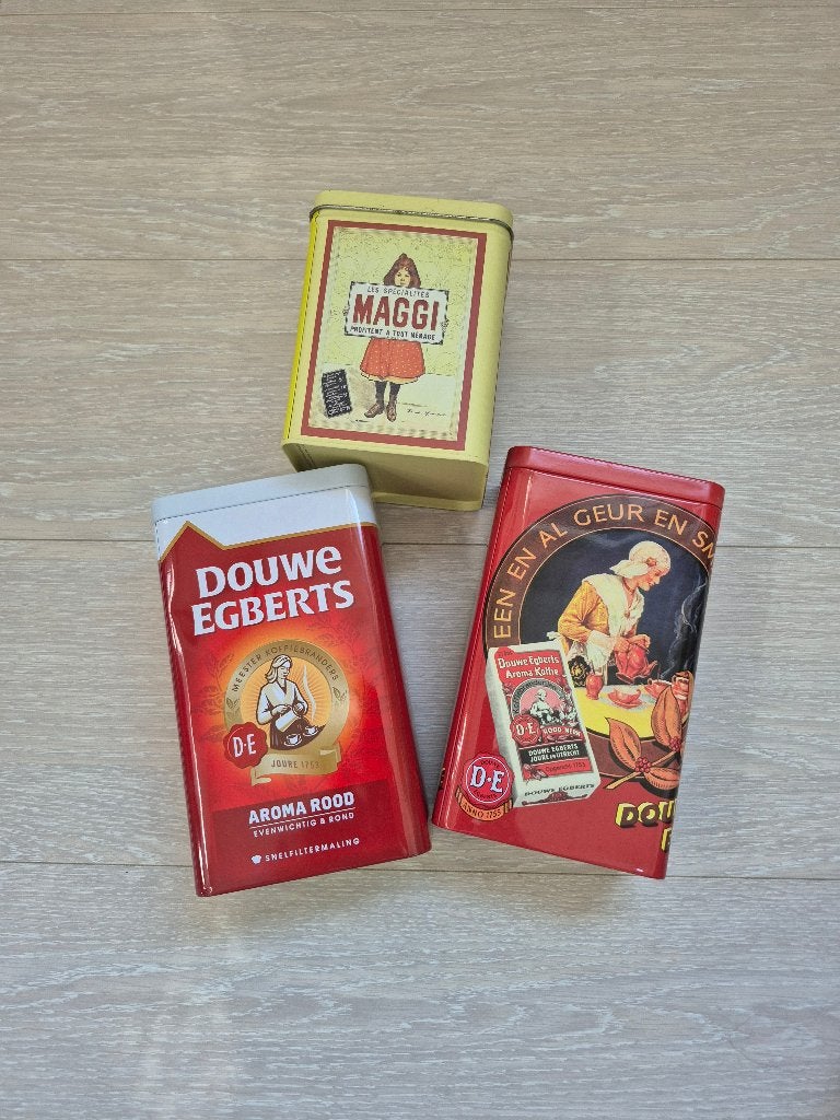 set van 3 blikken, Verzamelen, Blikken, Ophalen of Verzenden, Gebruikt, Overige, Douwe Egberts