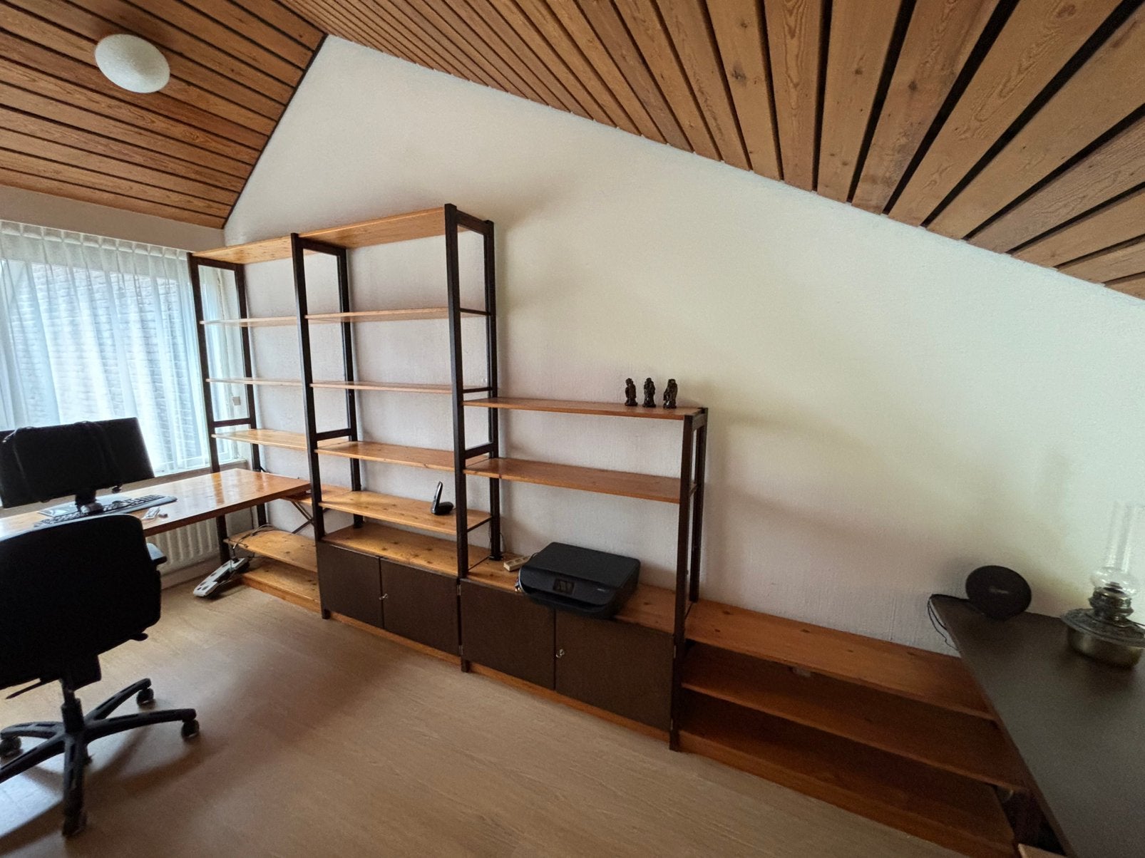 Vintage modulaire wandkast / boekenkast Scandinavische stijl, Huis en Inrichting, Kasten | Boekenkasten, Gebruikt, 200 cm of meer