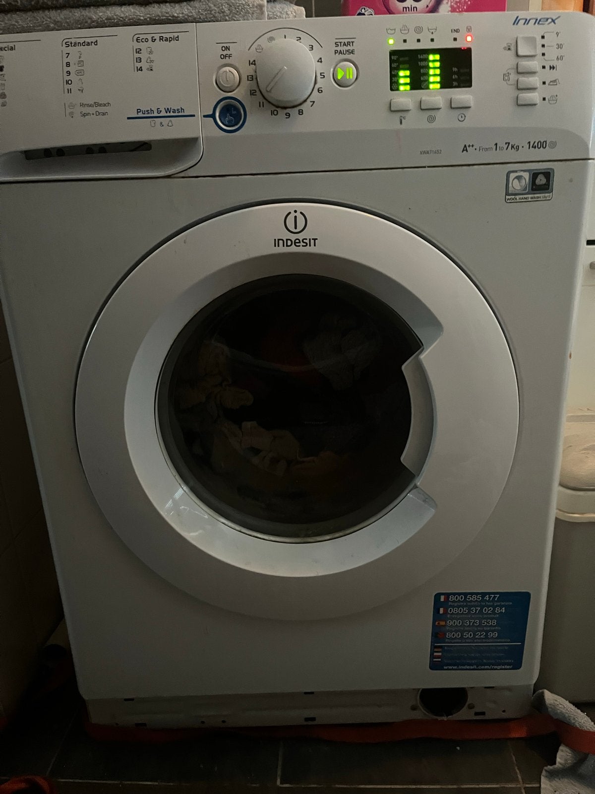 Indesit Innex Wasmachine 7kg 1400 toeren, Witgoed en Apparatuur, Wasmachines, Ophalen, Gebruikt, 85 tot 90 cm, 1200 tot 1600 toeren