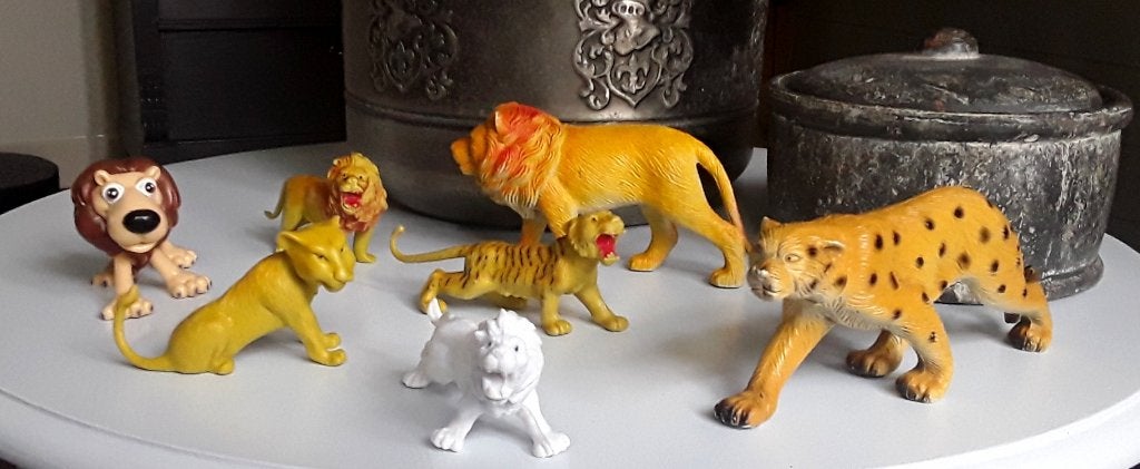 Katachtige speelgoeddieren - wilde dieren - tijger - leeuw, Ophalen of Verzenden, Gebruikt, Jongen of Meisje