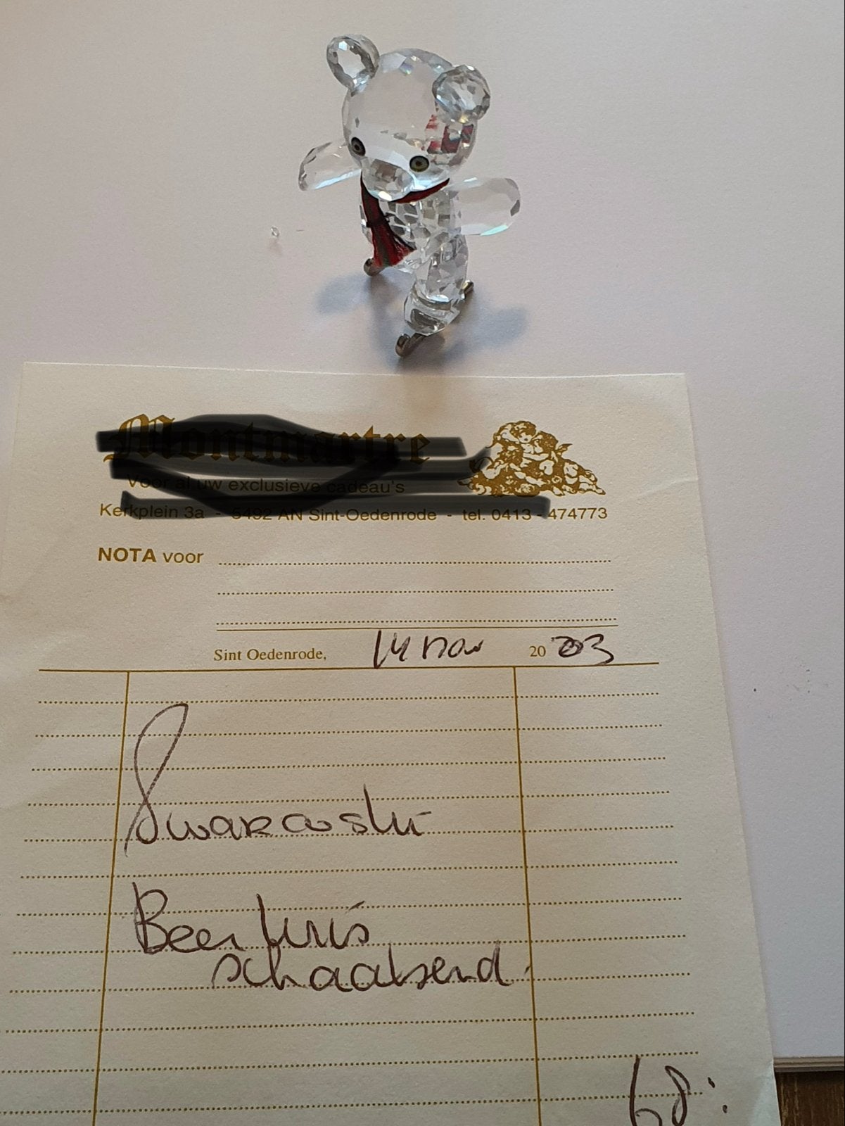 Swarovski Beertje Schaatsend - Kristallen Figuur, Ophalen of Verzenden, Zo goed als nieuw, Figuurtje