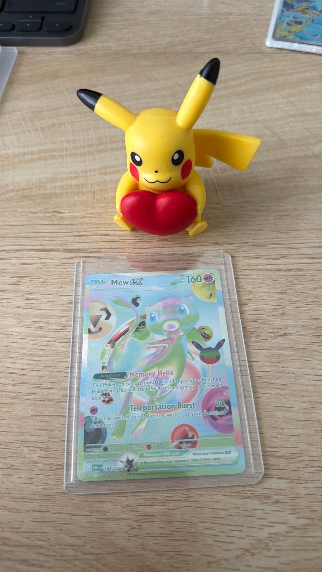 Mew ex 158/128 Special Rare Pokémon mint 30th celebration, Hobby en Vrije tijd, Ophalen, Zo goed als nieuw, Losse kaart, Foil