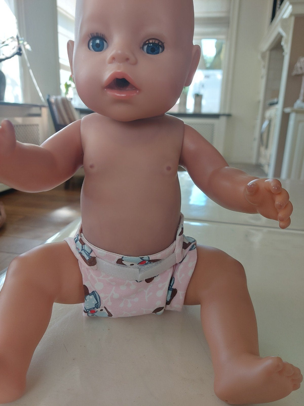 leuke hondjes roze luier broekje baby born pop 43cm, Ophalen of Verzenden, Nieuw, Babypop