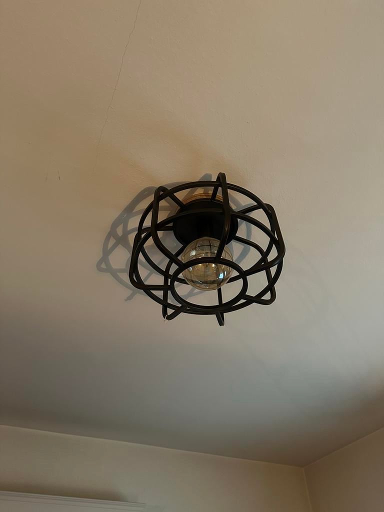 Industriële Plafondlamp Zwart Metaal, Huis en Inrichting, Ophalen, Nieuw, Metaal