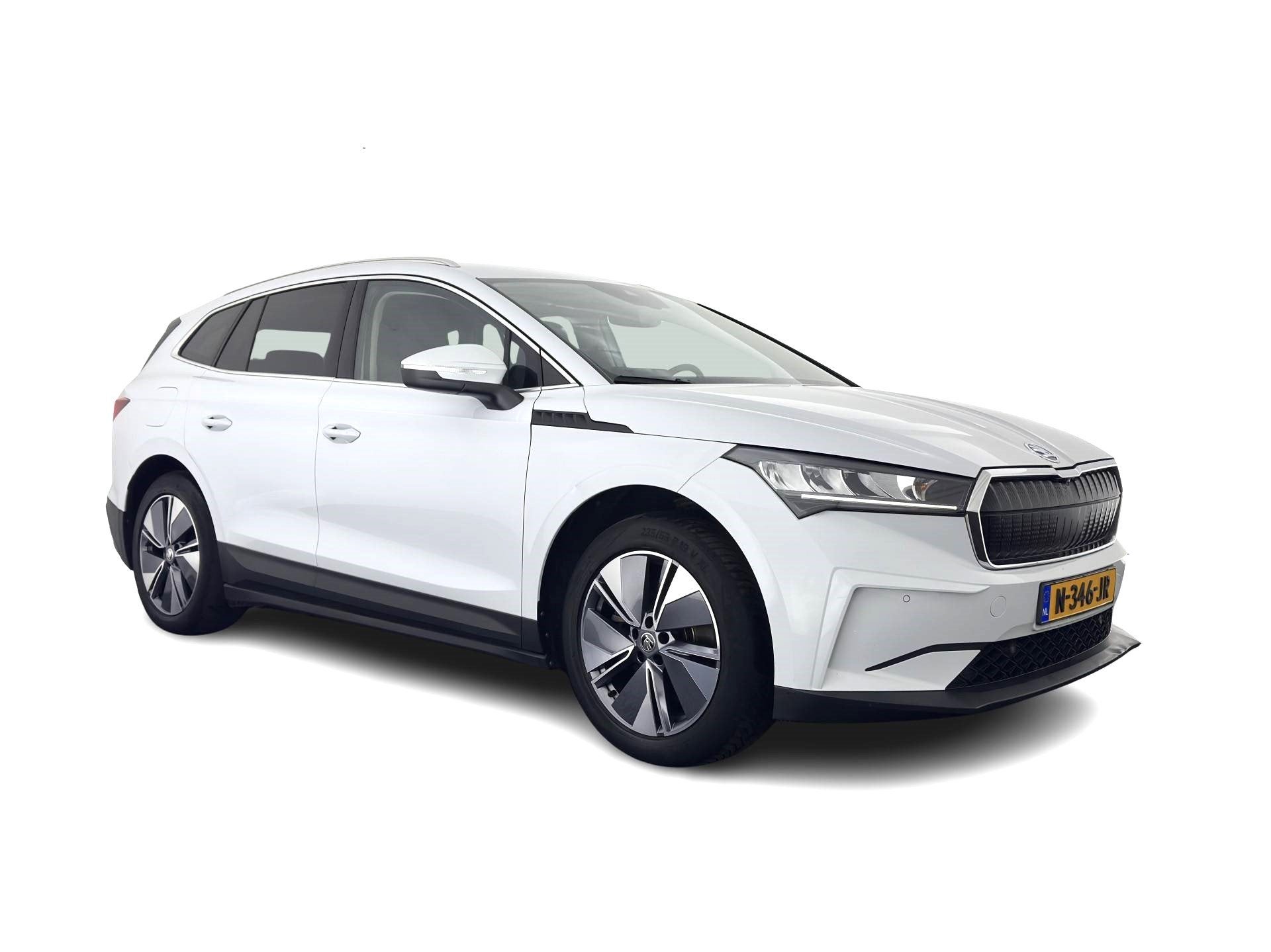 Skoda Enyaq iV 80 {SOH-90%} [ 3-Fase ] (INCL-BTW) *LEATHER-F, Auto's, Skoda, Gebruikt, Zwart, Leder en Stof, Wit
