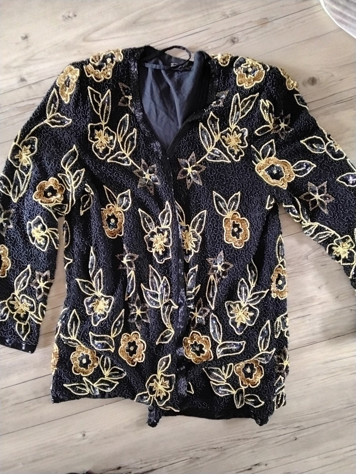 mooie blazer met borduurwerk en pailletten, Maat 48/50 (M), Ophalen of Verzenden, Kleding, Tan cio