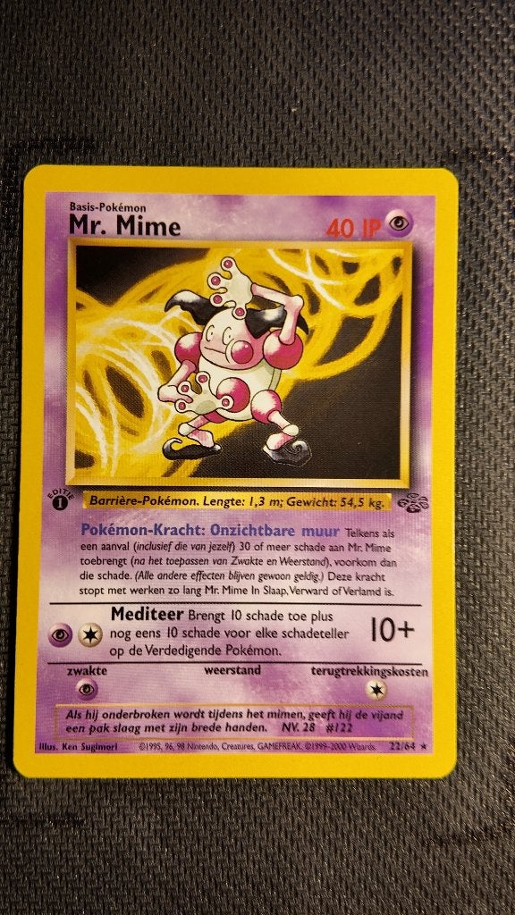 Mr. Mime 22 Jungle 1st Ed | Pokemon kaart, Ophalen, Zo goed als nieuw, Losse kaart