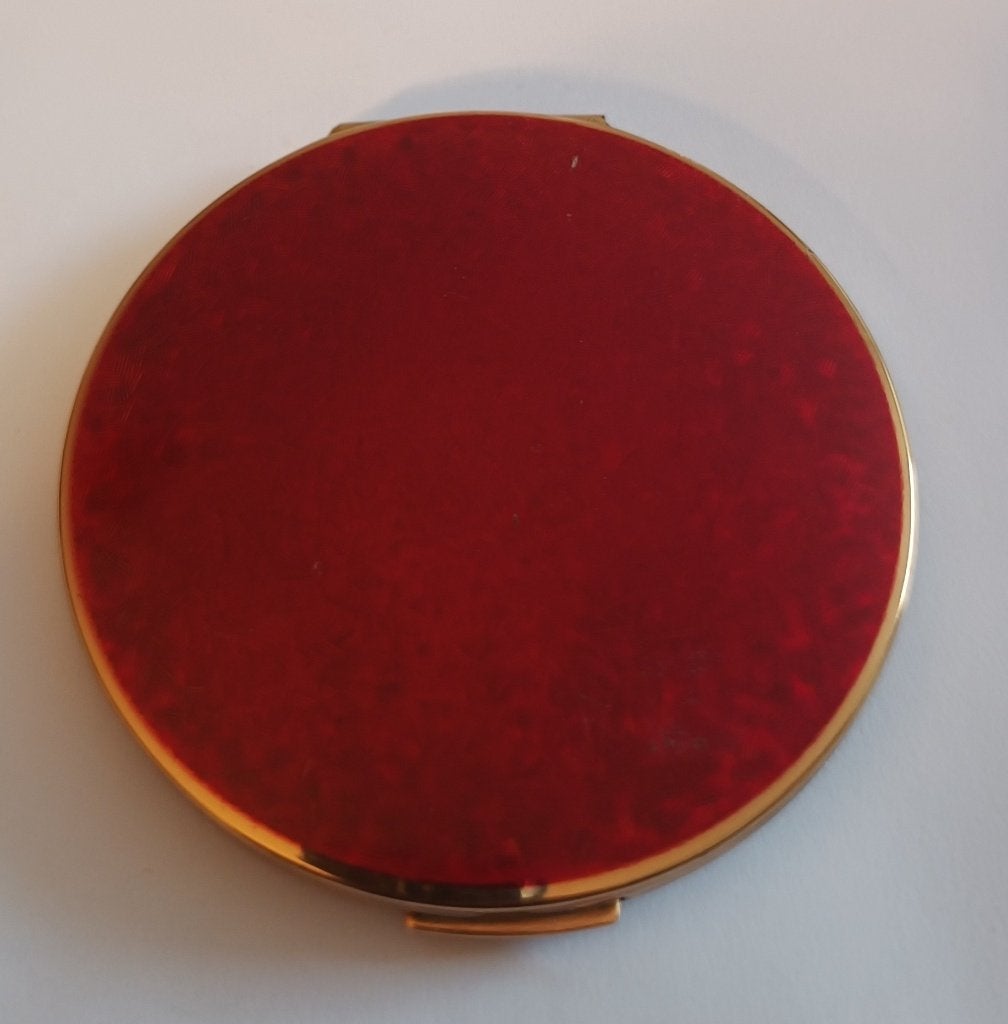 Antieke Stratton poederdoos rood met spiegel, Antiek en Kunst, Ophalen of Verzenden