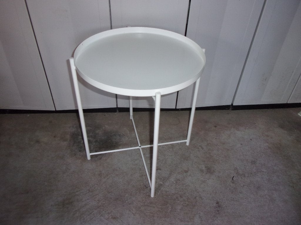 Bijzettafeltje van Metaal, Minder dan 55 cm, Metaal of Aluminium, Rond, Zo goed als nieuw